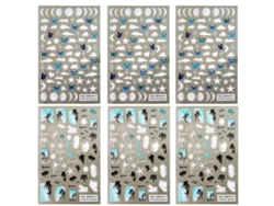 Juego de 6 calcomanías autoadhesivas para uñas, decoración multielemento Kofihety