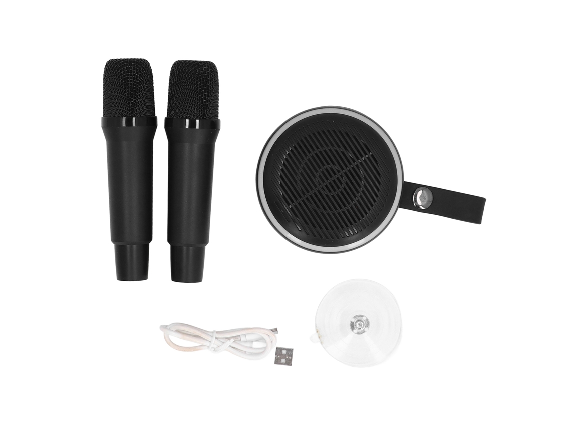 Ats-sistema De Sonido Karaoke Mini Portátil Altavoz Bluetooth Con Micrófono Impermeable K6 Negro