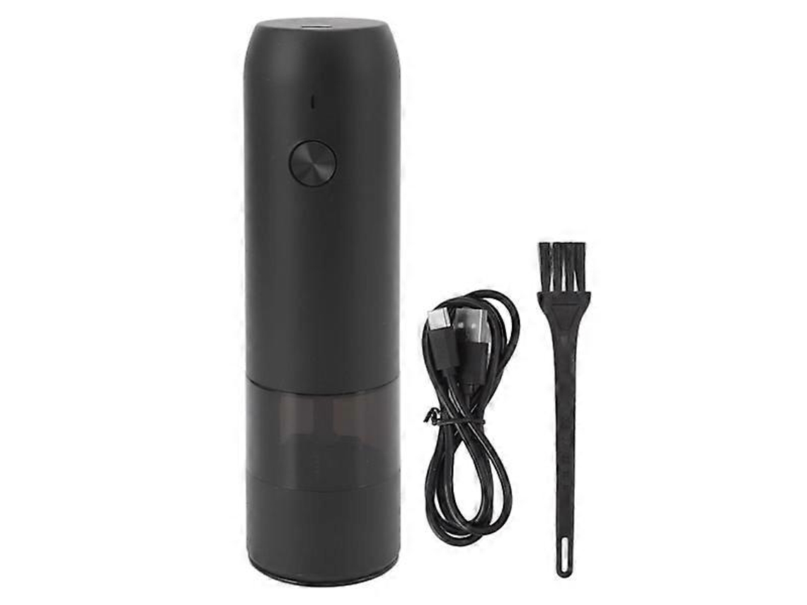 Molinillo de pimienta eléctrico sencillo, elegante y versátil, con grosor ajustable para especias, sal y pimienta, fabricado en cerámica, color negro. Rosewell