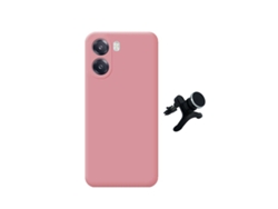 Kit Suporte Magnético Reforçado Capa Silicone Líquido Phonecare Para Oppo A6x - Rosa