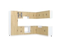 Conjunto 14 Mueble cocina Kalmar roble sonoma 1VIDAXL madera contrachapada