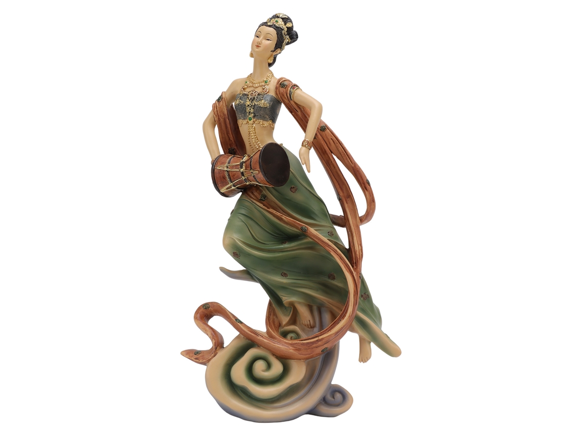 Estatua Antigua De Mujer En Resina, Estilo Chino, Hermoso Traje Decorativo Para El Hogar, La Oficina O El Hotel.
