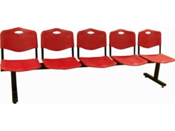 Silla para Recepción PIQUERAS Y CRESPO Albatana Rojo (5 plazas - PVC)