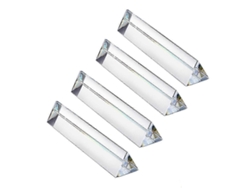 4 prismas triangulares de cristal transparente de 15 cm (6 pulgadas) con lentes ópticas para fotografía, aulas de ciencias, creación de arcoíris y decoración artística