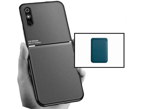 Kit Funda Magnetic Lux y Magnetic Wallet Azul Xiaomi Redmi 9A Sport PHONECARE Negro