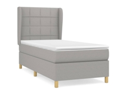 Maison Exclusive - Cama Box Spring Con Colchón Tela Gris Claro 80x200 Cm