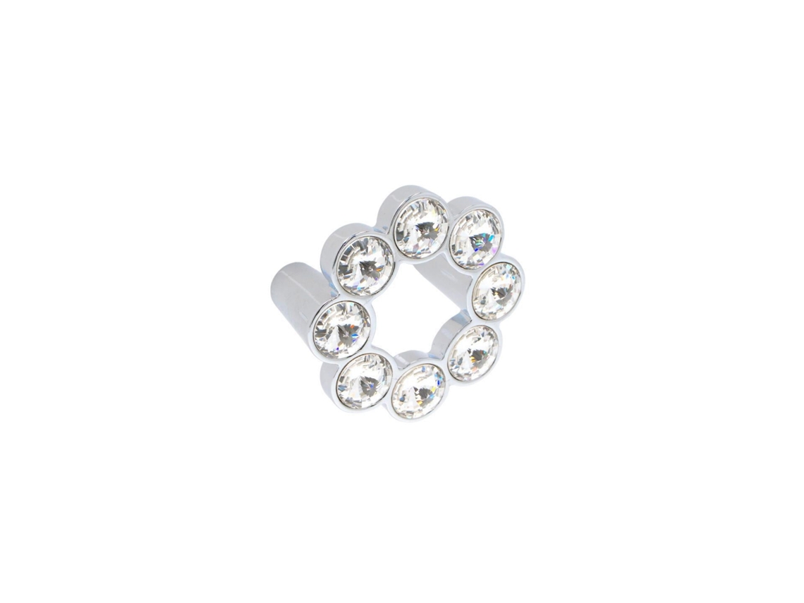 Pomo Para Muebles De Zamac Y Cristal Distancia Entre Centros De 32 Mm Cromo Pulido Lote De 6mm