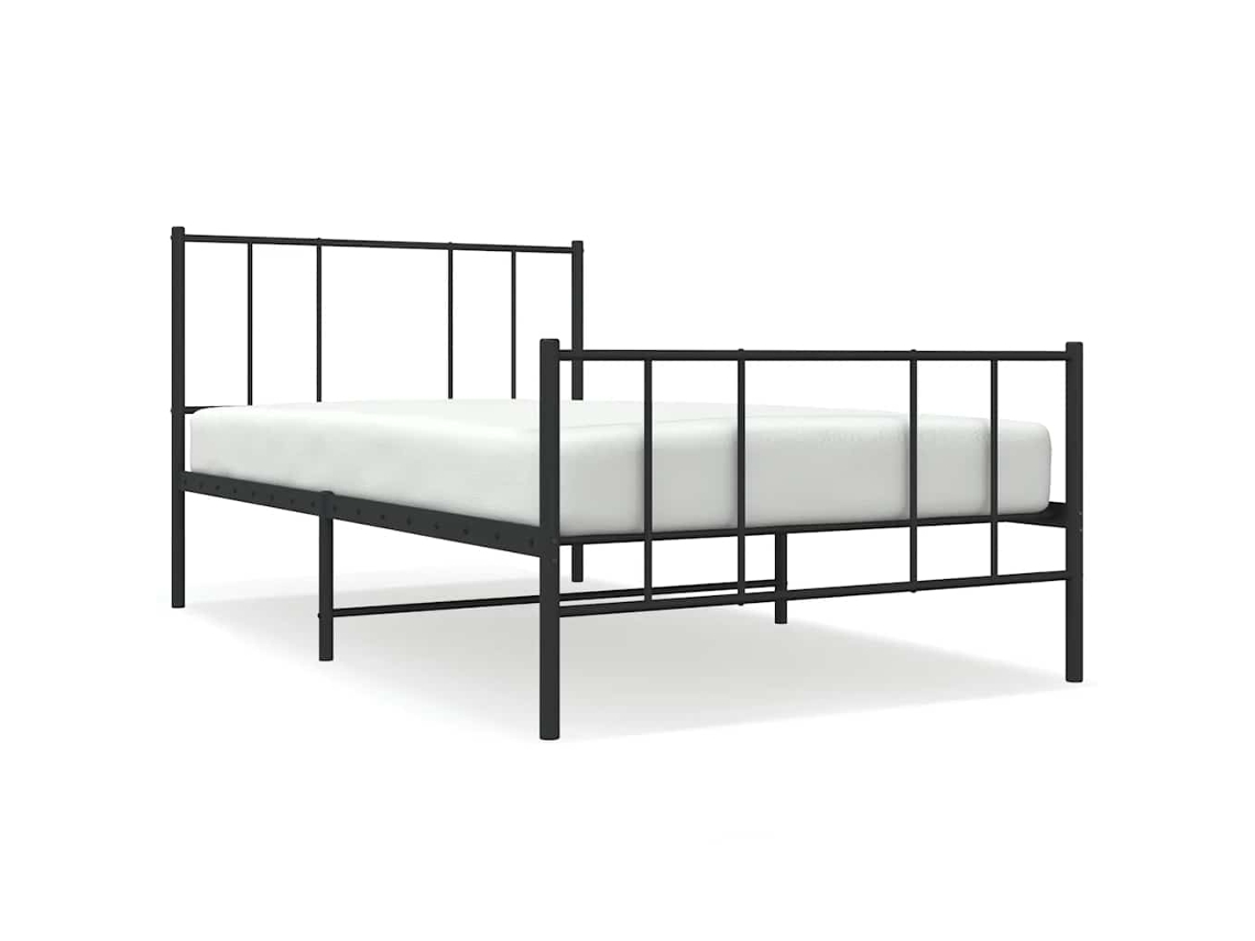 Estructura De Cama VIDAXL Negro Acero (100x190 cm)