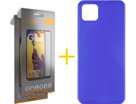 Kit Funda + 2 Protectores de Pantalla Samsung Galaxy A22 5G ACCETEL Full (Azul)