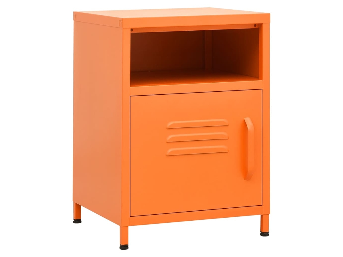 Maison Exclusive - Mesita De Noche Acero Naranja 35x35x51 Cm