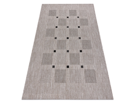 Alfombra de Cuerda Sisal Floorlux 20079 Cuadrícula Plateado / Negro (120 x 170 cm)