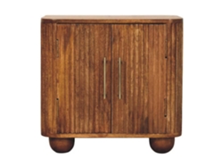 Aparador Mini Solis de madera maciza acanalada, 2 puertas, 2 estantes, marrón ARTISAN FURNITURE EST 1995 TM
