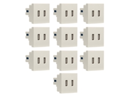 10 Unidades De Enchufes De Pared Usb De 2 Puertos Y 10 W, Dc5v2a, Cargador, Tomacorriente Eléctrico Ac110-250v Para Vehículos Recreativos, Hoteles Y Hogares.