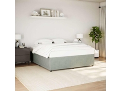 Estructura De Cama Sin Colchón Terciopelo Gris Claro 200x200 Cm