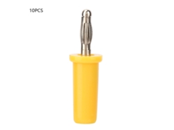 2026velora-10 Piezas Conector Terminal Banana Jack Cobre 4mm Enchufe de Panel Amarillo