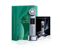 (gris) Masajeador Facial De Radiofrecuencia Ems Con Terapia De Luz Roja Para Uso Doméstico Con Regulador De Piel De Acero Inoxidable