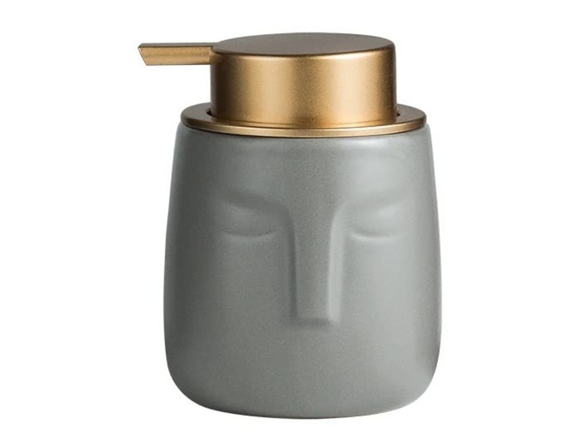 2026-dispensador De Jabón Cerámico Con Diseño De Figura Humana, Antirrobo Y Antimoho, Gris