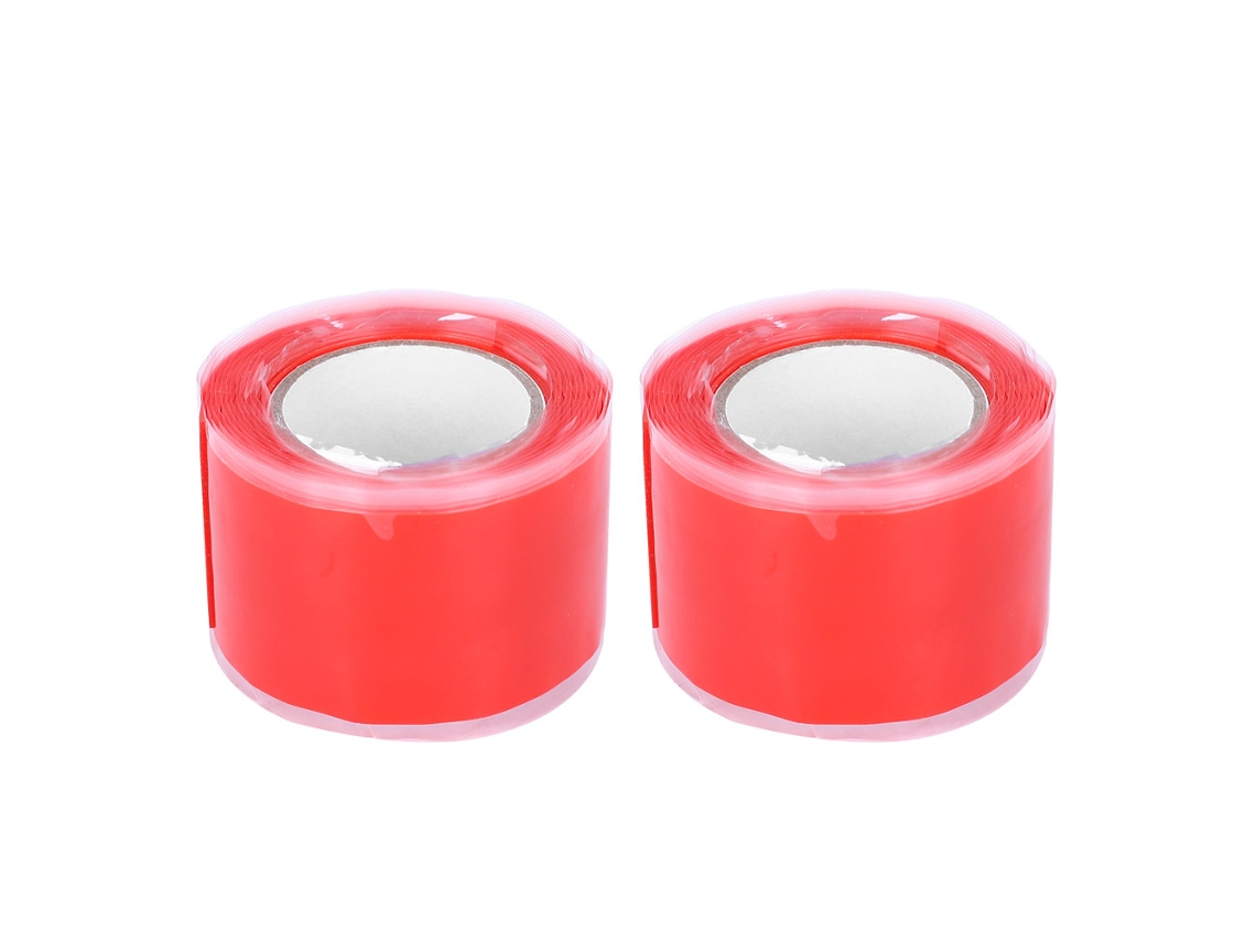Yncm2026-2 Piezas Cinta De Silicona Autoadhesiva Roja Resistente A Altas Temperaturas Retardante De Fuego 0.5mmx25mmx1.5m Para Aislamiento Eléctrico