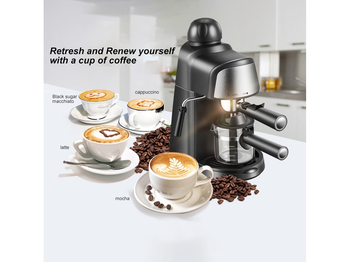 Cafetera espresso de 5 bares con vaporizador de leche