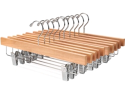 MEOIRUERY Elegante solución de almacenamiento para armarios, perchas de madera premium para pantalones y un armario organizado, perchas de madera natural para f