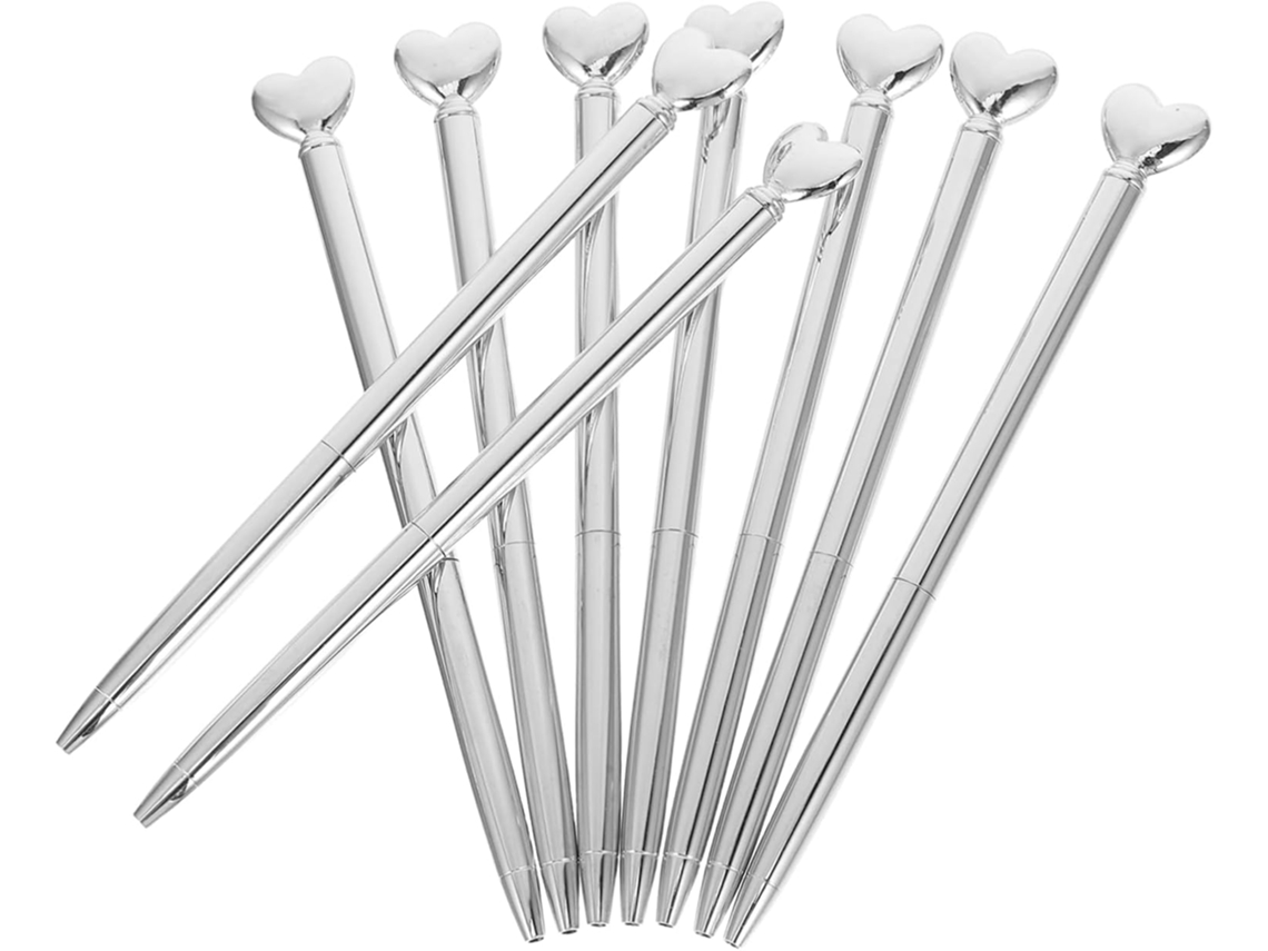 Juego de 10 bolígrafos retráctiles con forma de corazón, ideales para la escritura diaria y como regalo.