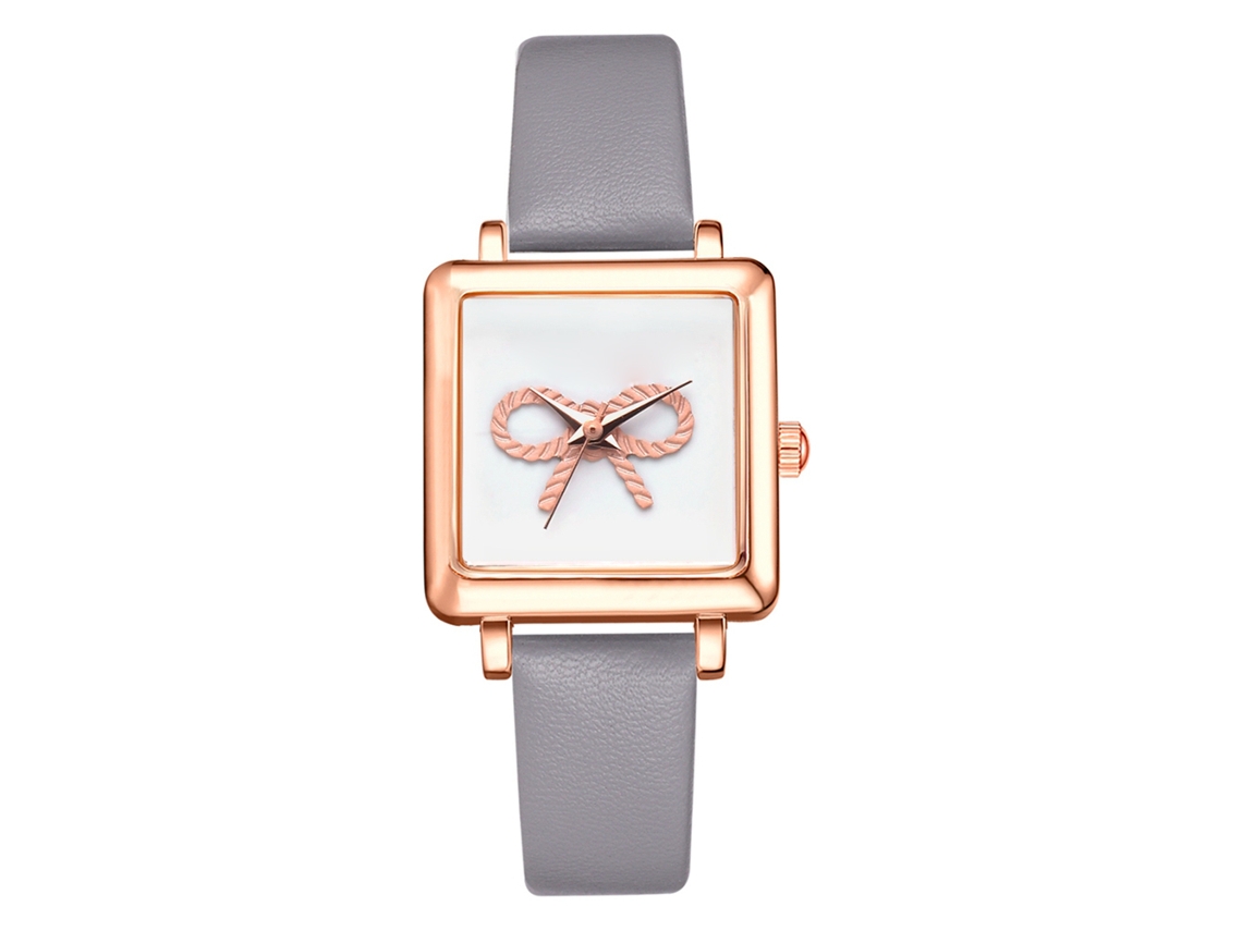 Reloj De Pulsera Vansvar Para Mujer, Esfera Pequeña, Cristales, Piel Sintética Fina, Cuarzo, Rojo, Rosa