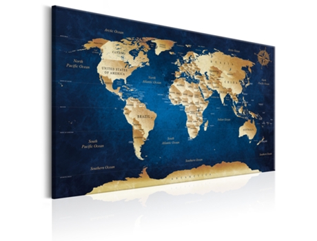 Cuadro ARTGEIST World Map: The Dark Blue Depths (60x40)