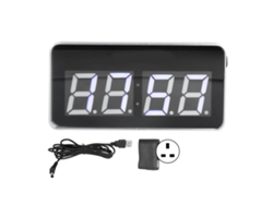 Reloj de escritorio digital LED Baok con espejo, calendario perpetuo, USB y función de reloj nocturno para el hogar y la oficina (enchufe británico).