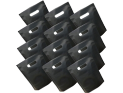 Paquete 50 Bolsas Compra Plegables Negras Hechas Plástico Grueso Tamaño Mediano Resistentes Reutilizables
