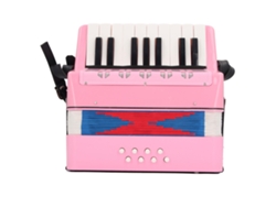 Acordeão Infantil 17 Teclas 8 Baixos Brinquedo Educativo Musical Para Crianças Iniciantes Rosa