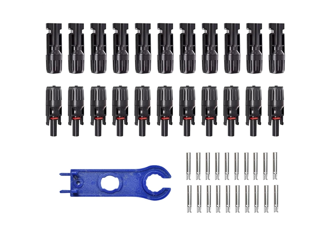Conectores Solares, Adaptador De Corriente Para Conectores De Cable Solar, Kit De Cableado Impermeable Con