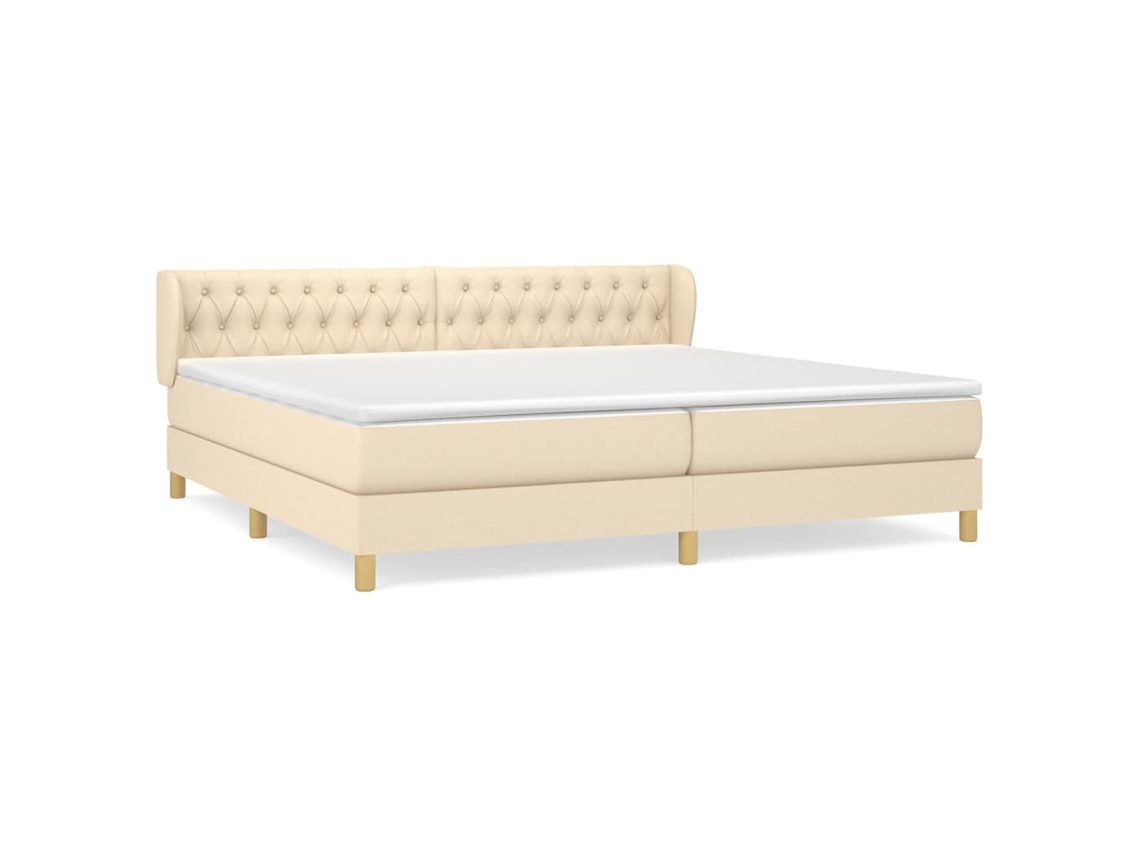 Maison Exclusive - Cama Box Spring Con Colchón Tela Color Crema 200x200 Cm