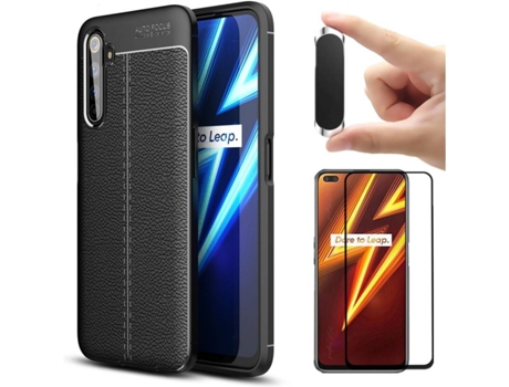 Carcasa, Protector y Soporte Realme 6 Pro Rugged Leather Negro