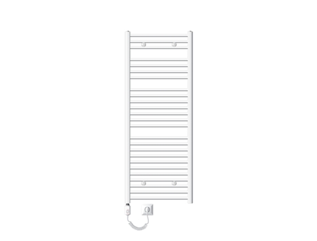 Radiador Eléctrico de Baño Sahara 600x1500 mm Blanco curvado con conexión lateral y elemento calefactor LUXEBATH