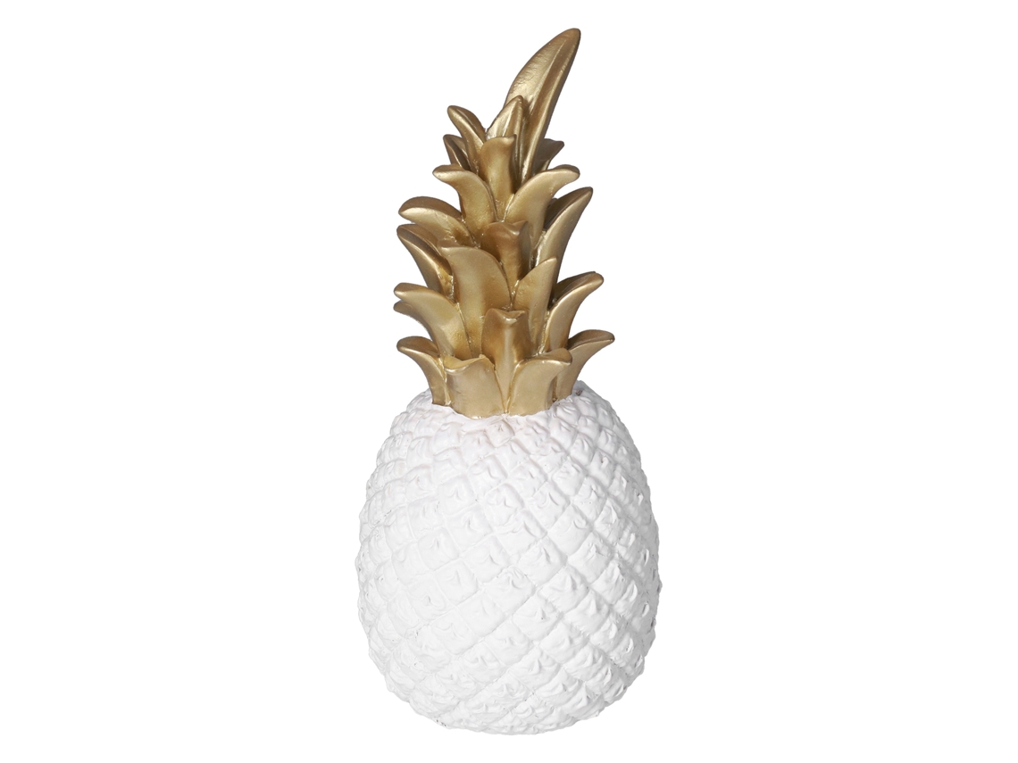 Decoración De Piña Artificial De Resina Para Mesa De Hogar, Estilo Nórdico, Blanco Y Dorado, Tamaño Mediano.