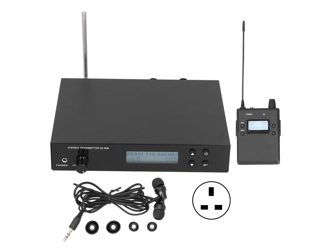 Sistema de monitorización de auriculares inalámbricos con transmisión estéreo y batería de larga duración