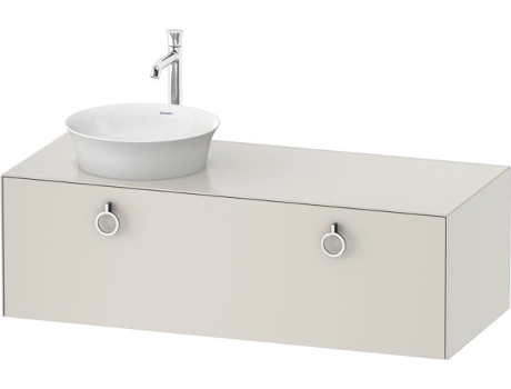 DURAVIT Tulip blanco, mueble de baño colgado en la pared, ancho 1300 x profundidad 550mm, con 1x extraíble, con tirador, WT4982L