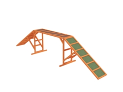 Puente De Agilidad Con Barra Antideslizante, Naranja, 325x55x69cm