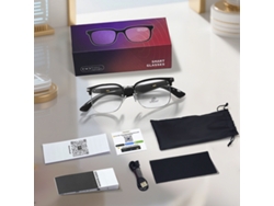 Gafas inteligentes Eifson Gy600 con protección UV, más de 100 idiomas en línea, traducción por IA y altavoz (negras)
