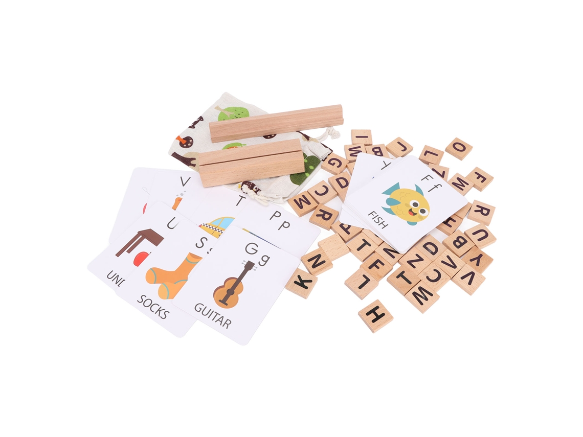 Bloques De Construcción De Madera Con El Alfabeto, Seguros Y Educativos Para Niños Y Adultos.