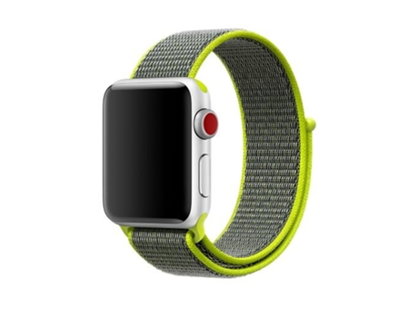 Bracelete nylon para apple watch series 8 aluminum - 41mm - verde florescente
