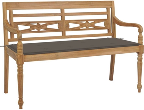 Banco de exterior VIDAXL Gris Topo Teca (120x51.5x84 cm)