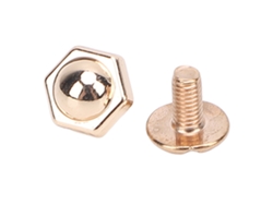 50 Conjuntos Rebites Hexagonais 8mm Liga de Zinco Parafusos para Arte em Couro Decoração