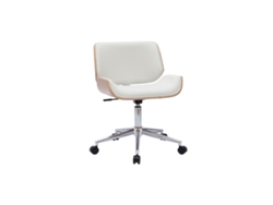Silla de Oficina Blanca Con Madera Clara Rubbens MILIBOO