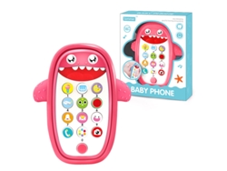 Teléfono inteligente educativo para niños, forma de tiburón, rosa, juego: Toco el ratón, funda para molares, Sfushos