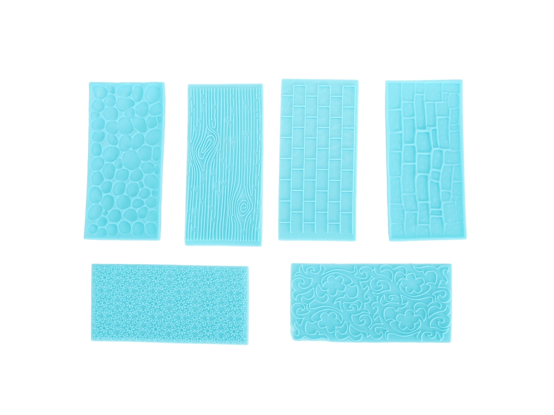 6 Moldes Con Diseños Para Pasteles, Plástico Duro, Textura Para Estampar, Fondant, Repostería Artística, Herramienta Decorativa.
