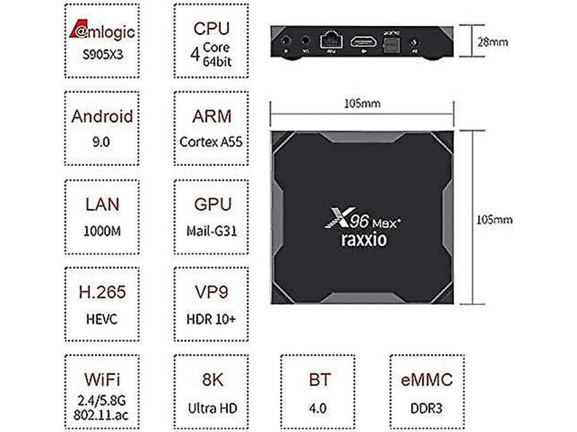 Box Smart TV YIZHOOD (Android 4GB RAM Negro)