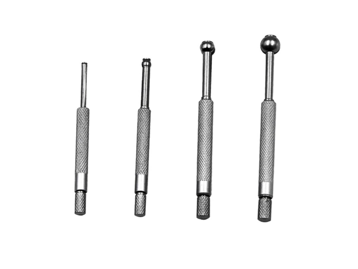 Juego De 4 Medidores De Orificios Telescópicos, De Metal Plateado, De 3 A 14 Mm, Con Estuche, Mediciones Precisas.