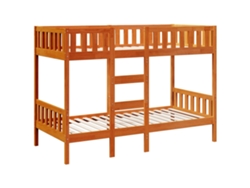Litera 90x200 Cm Madera Maciza De Pino Cera Marrón Dkd Home Decor