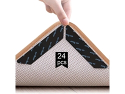 Rebe-agarradores Para Alfombras, 24 Piezas Antideslizantes, Anticurvatura, Reutilizables Negros, 13cm